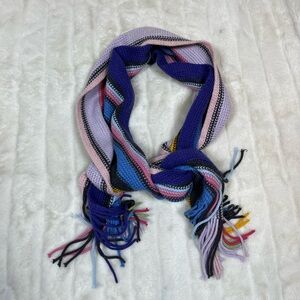 Colorful Fall Winter Girls Knit Crochet Purple Stripe School Outdoor OS Scarf